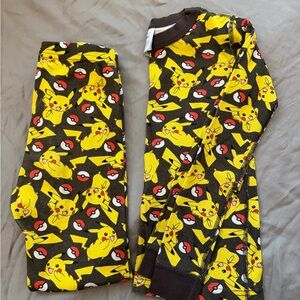 Hanna Andersson Boys 6/7 Yellow and Black Pikachu Pajama Set
